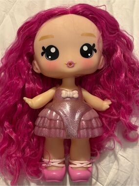 Curly Pink Hair Dress-Up Fashion Doll in Shimmering Pink Outfit